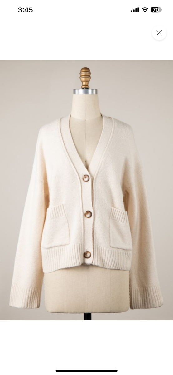 トップス MARNO Lizzy knit cardigan cream Soft & Cozy Knit Cardigan – Spotted Gecko Clothing