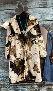 Avery Faux Fur Long Cow Jacket