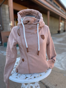 Athena Old Rose Side Zip Hoodie