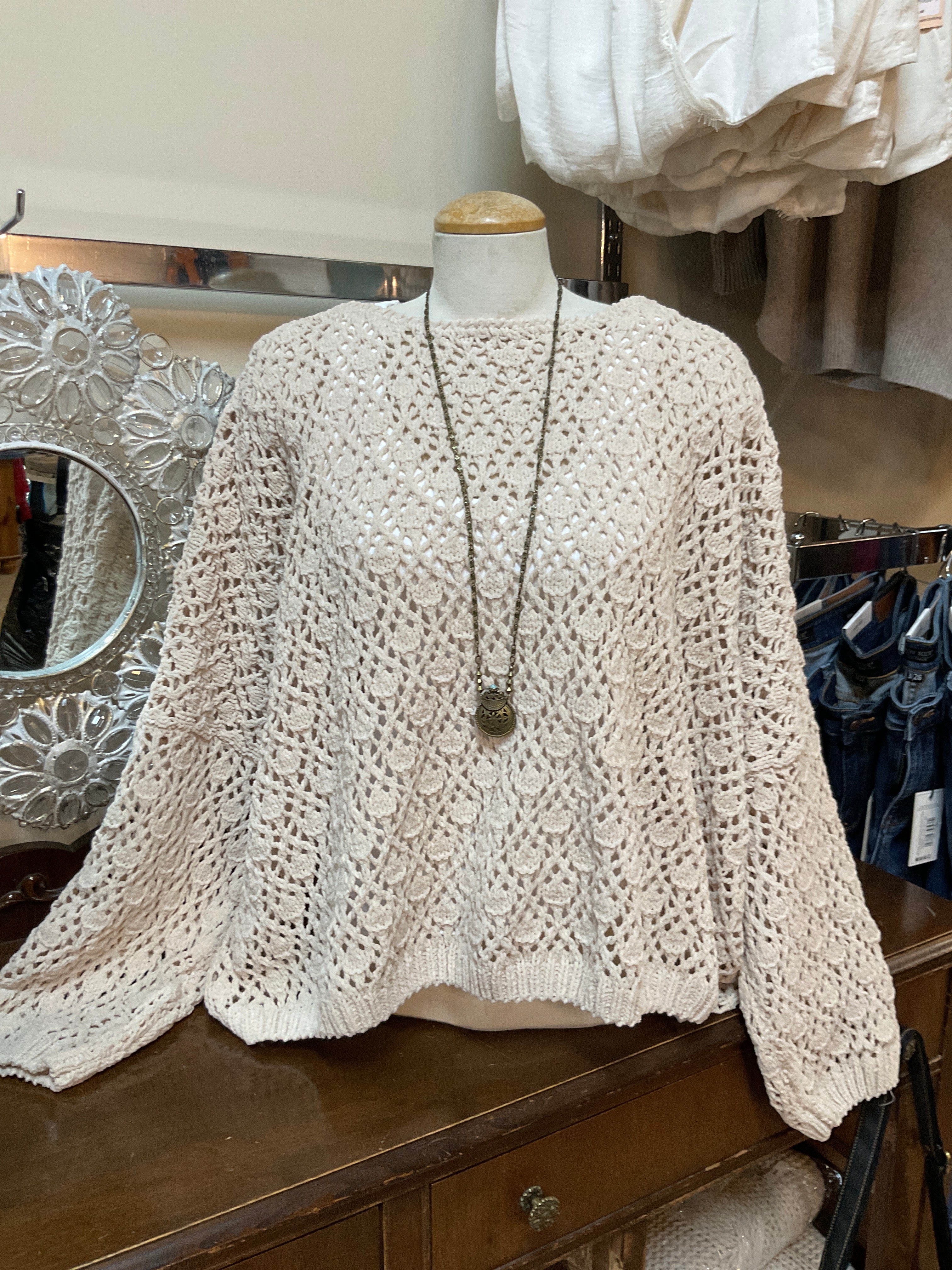 Kat The Crochet Chenille Sweater