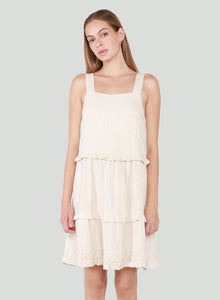 Linen Blend Tiered Sundress