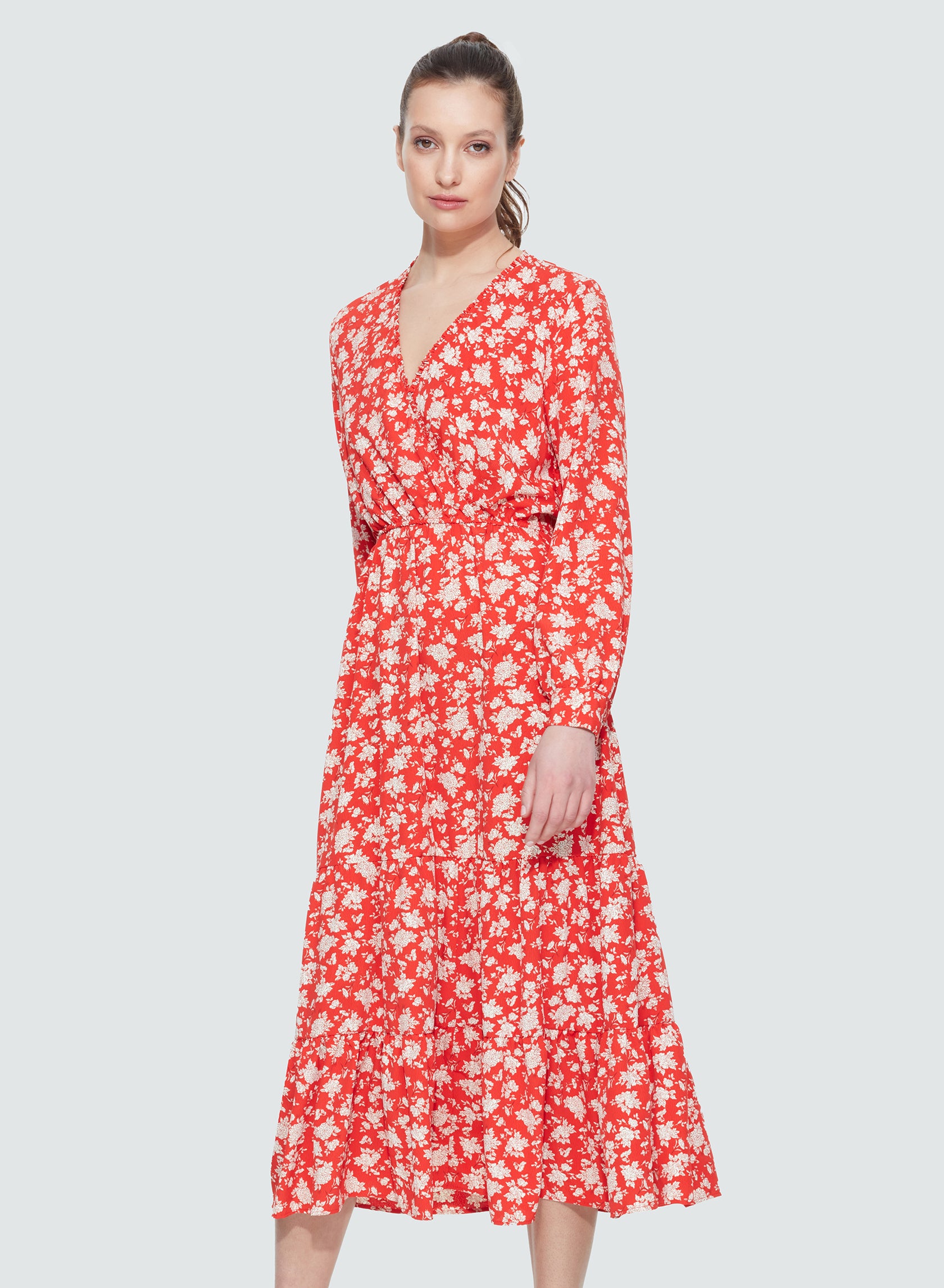 Wrap Front Western Floral Dress
