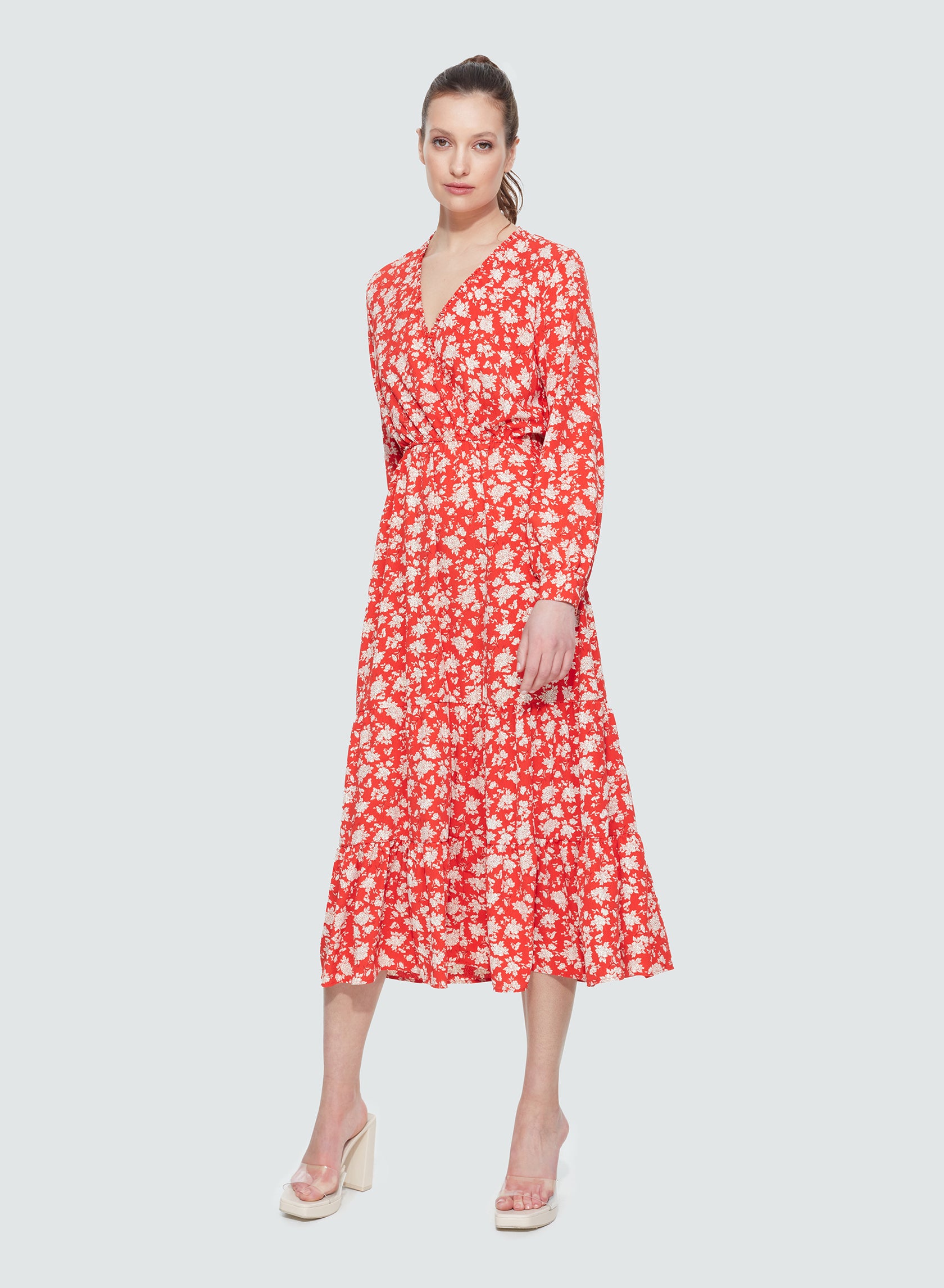Wrap Front Western Floral Dress