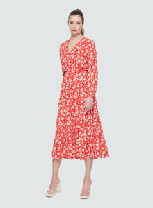Wrap Front Western Floral Dress