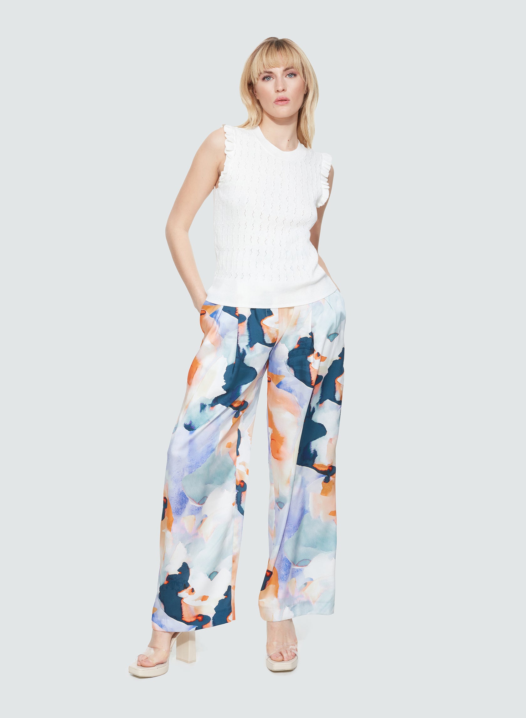 Printed Pleated Pant