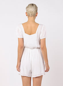 Puff Sleeve Eyelet Romper