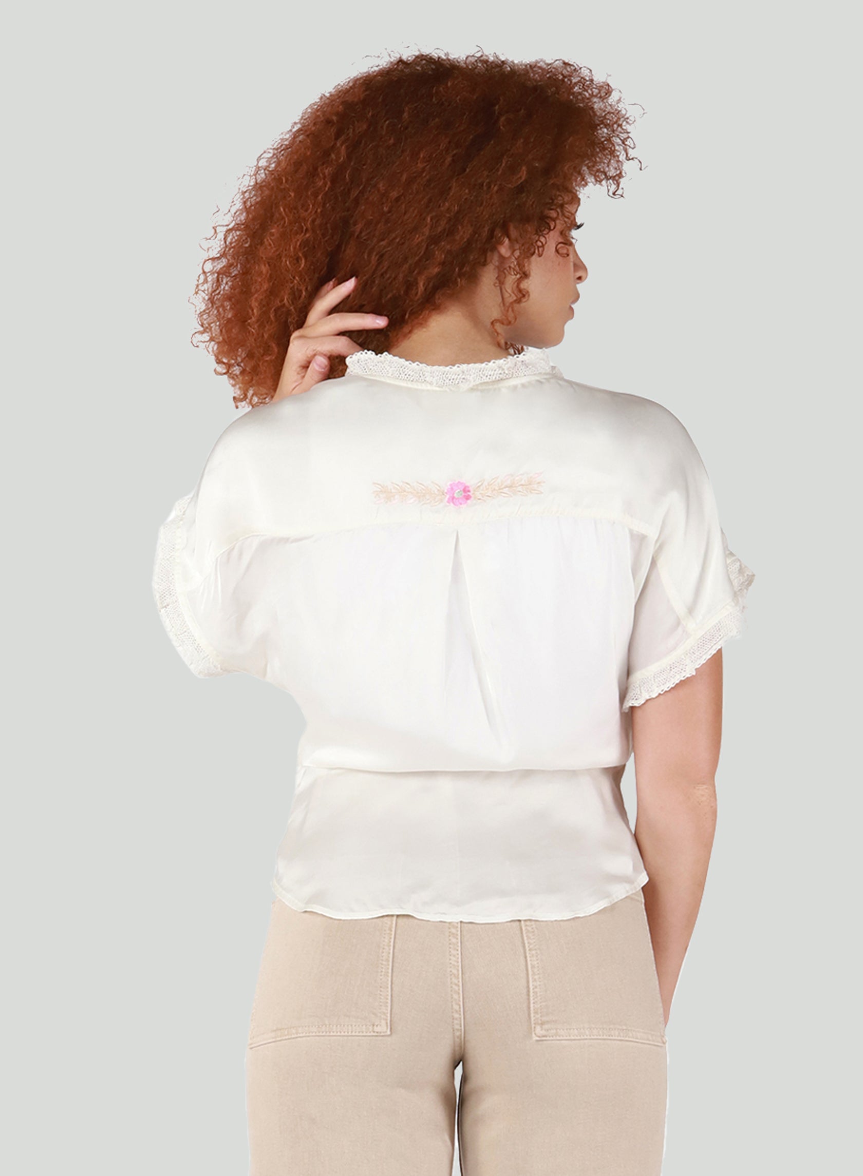 Embroidered Wrap Around Top