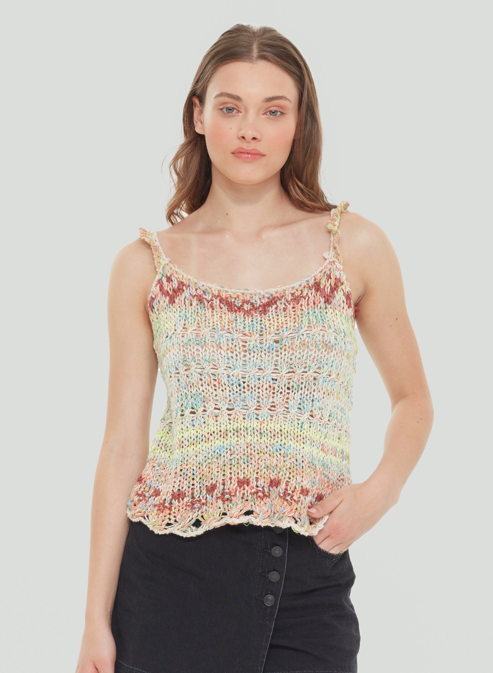 Crochet Multi Yarn Knit Tank