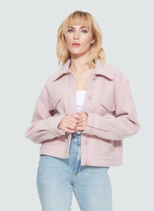 Solid Fleece Cropped Jacket