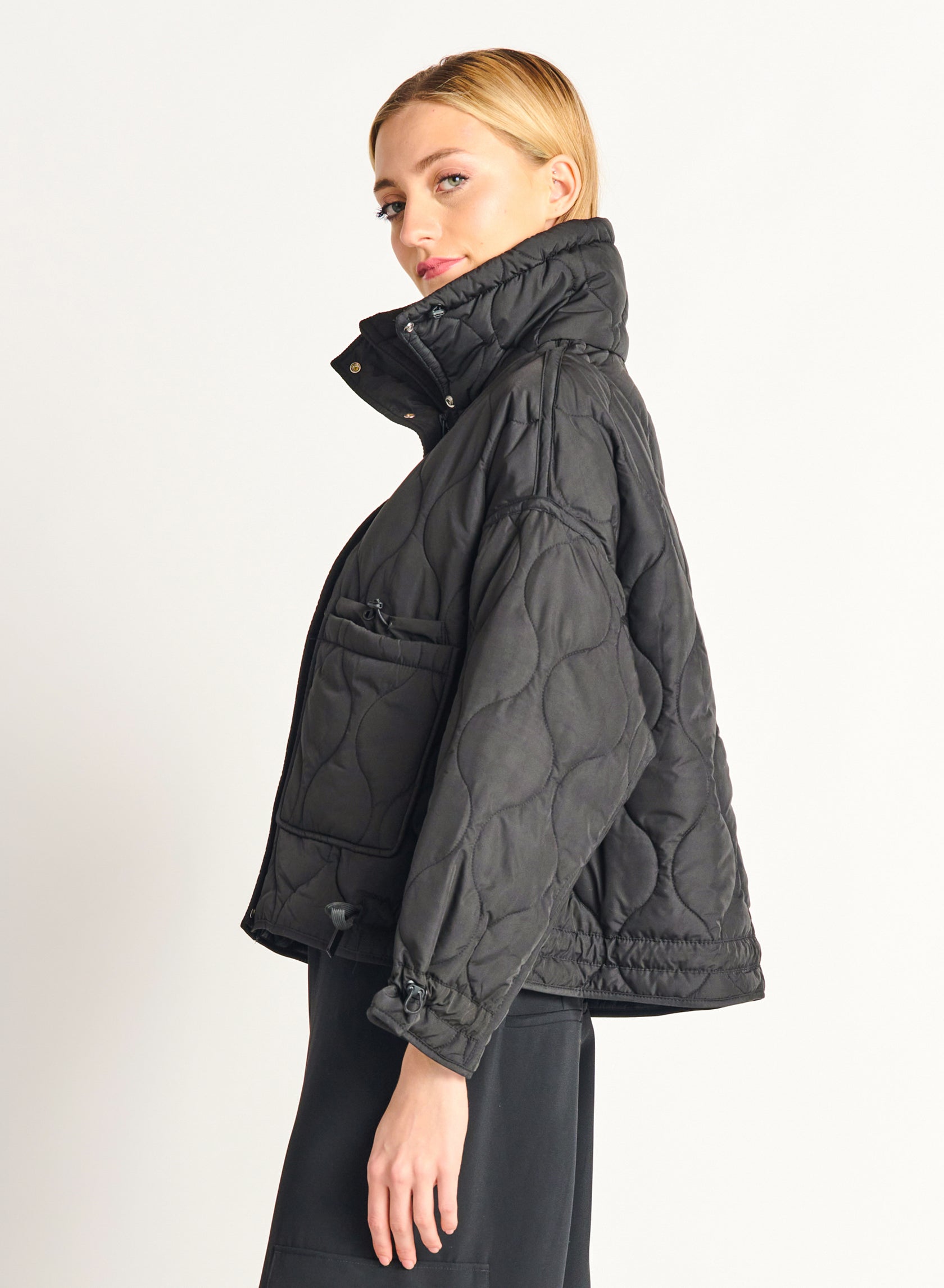 Quilted Drawstring Puffer