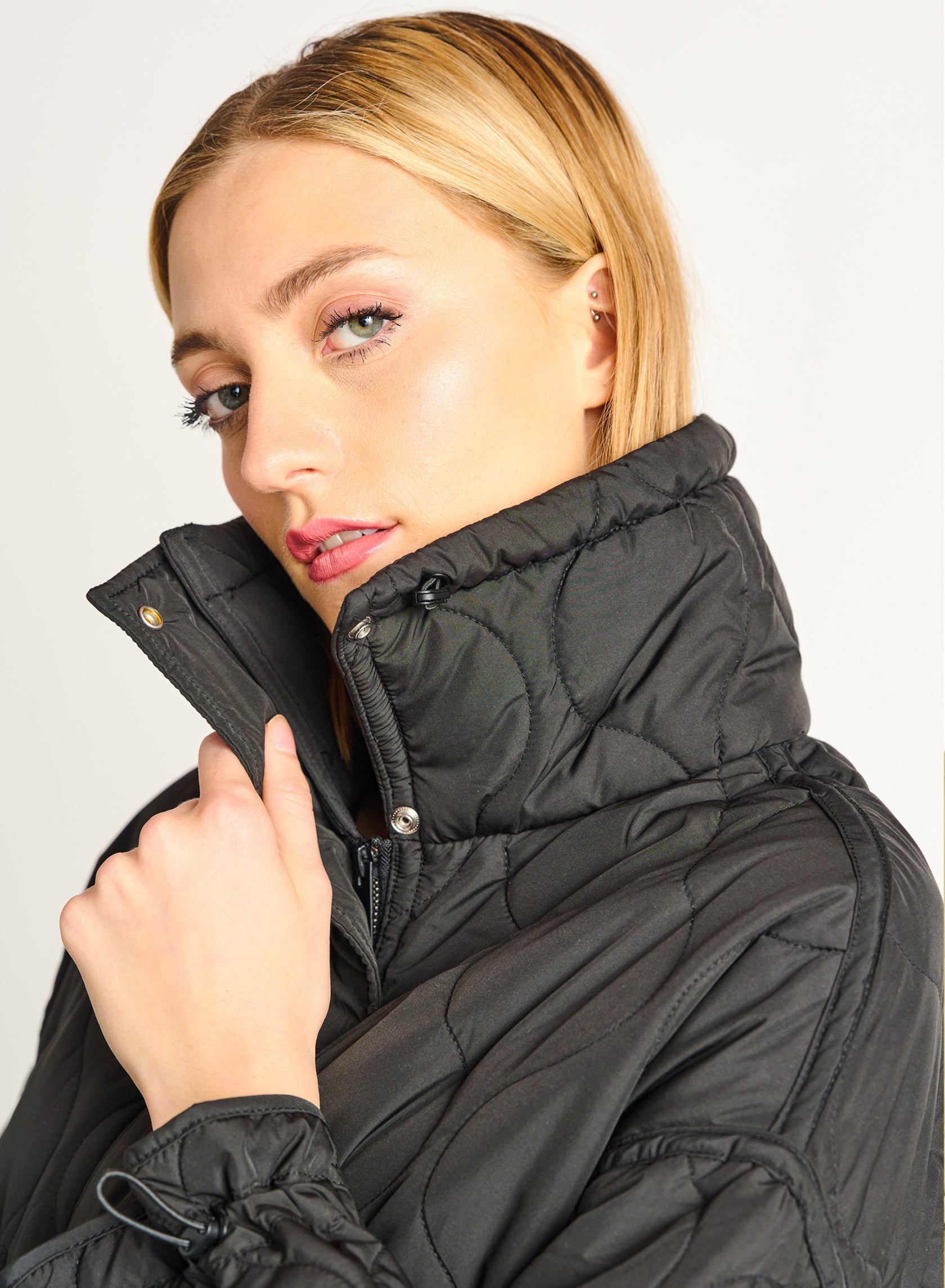 Quilted Drawstring Puffer
