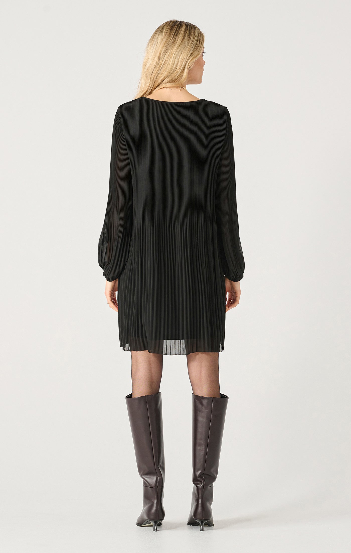 Ls Pleated A-Line Dress