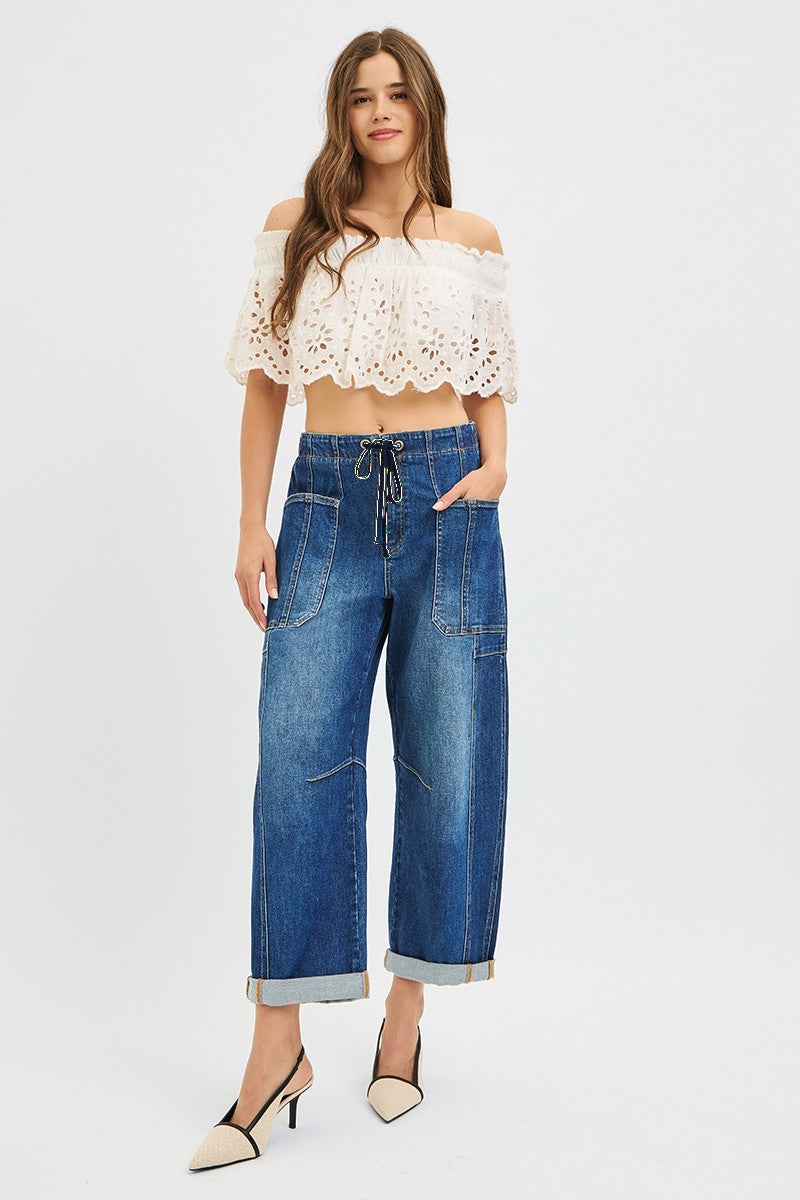 High Rise Barrel Cargo Jean