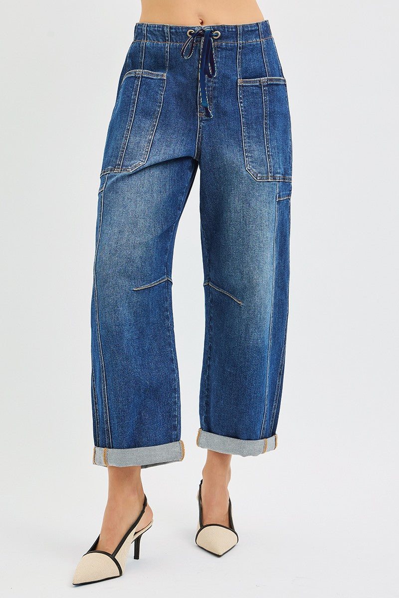 High Rise Barrel Cargo Jean