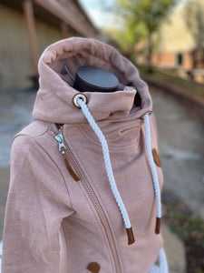 Athena Old Rose Side Zip Hoodie