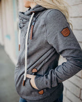 Athena Dark Heather Grey Cross Zip Hoodie