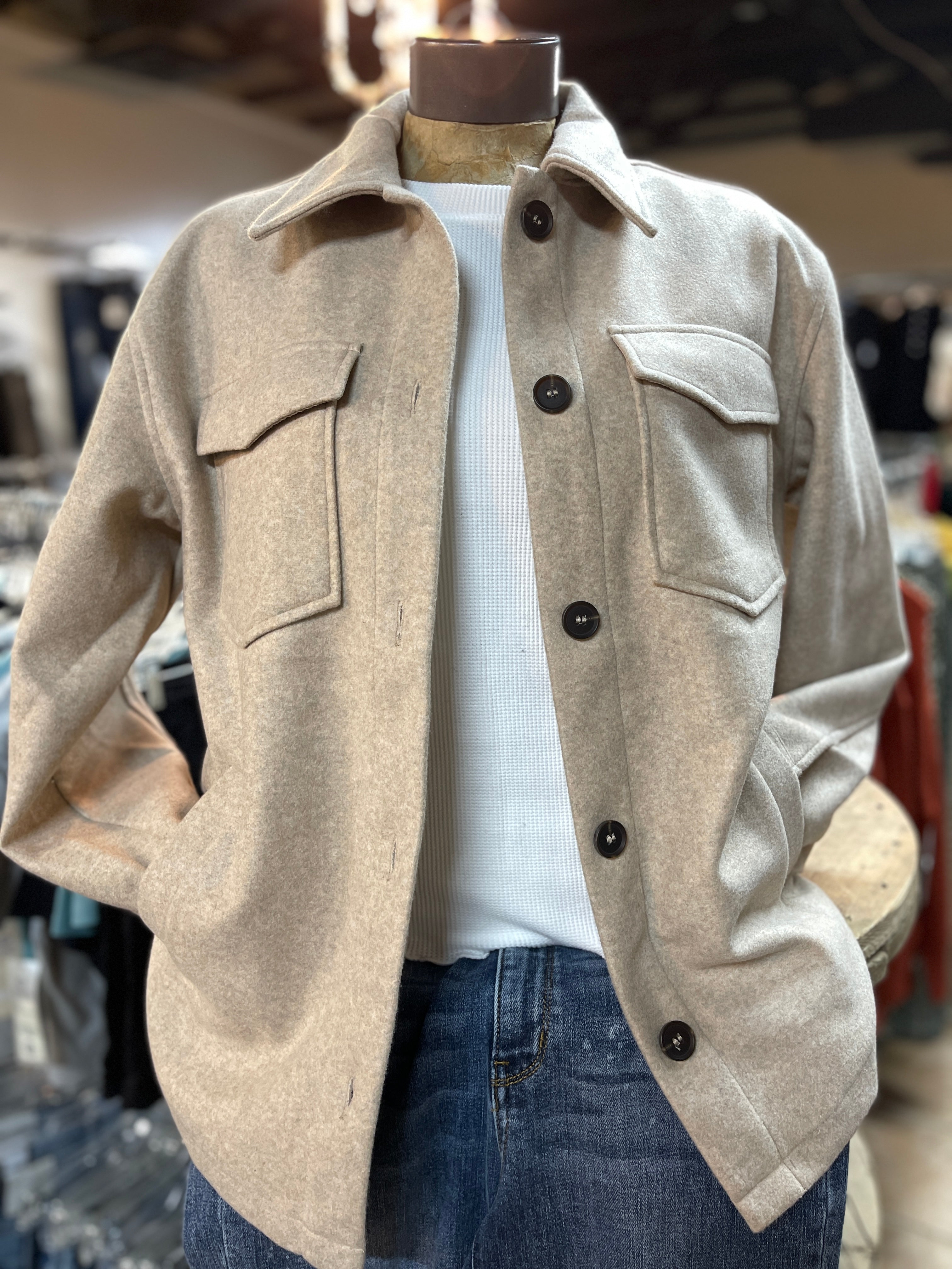 Oatmeal Fleece Oversized Shacket