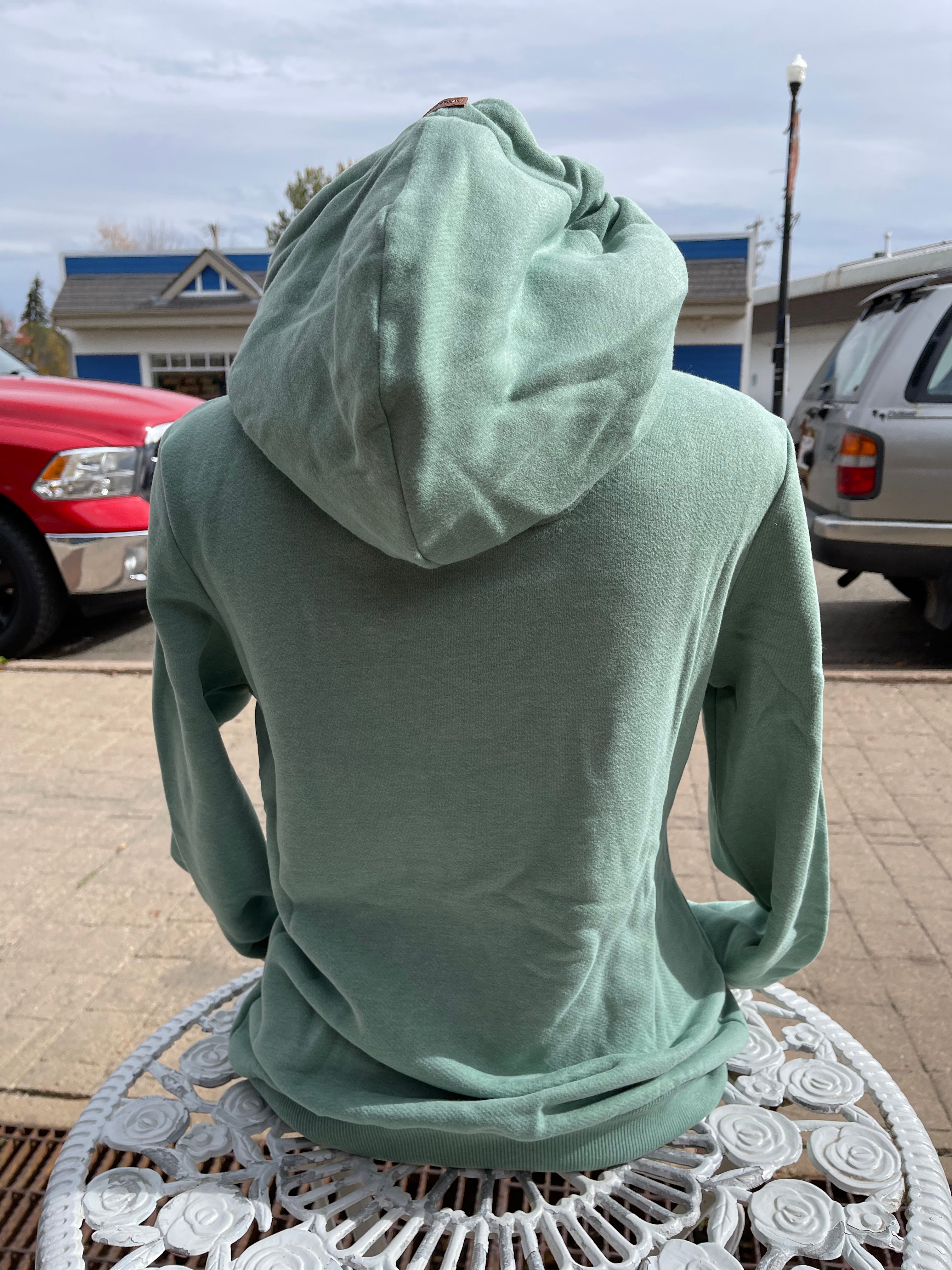 SMALL ONLY  Leaf Green Side Zip Hoodie