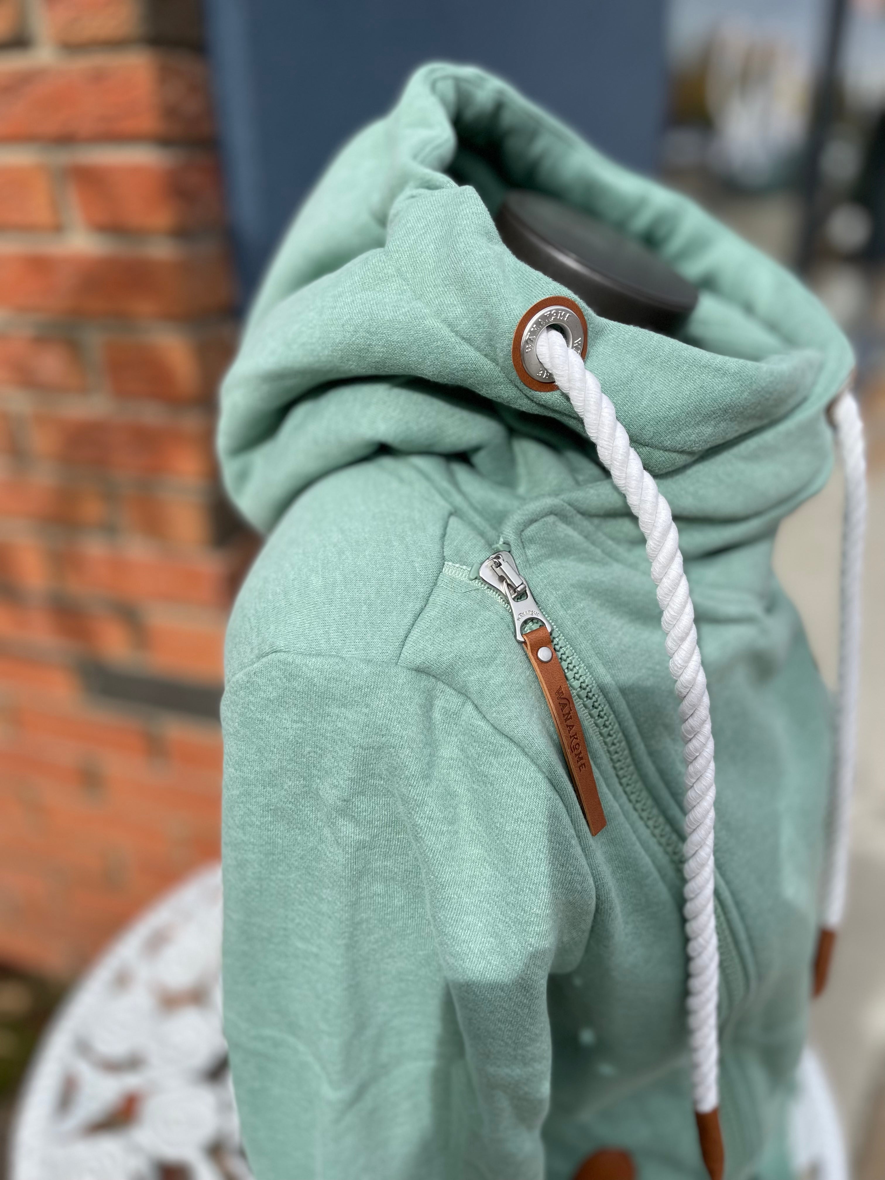 SMALL ONLY  Leaf Green Side Zip Hoodie