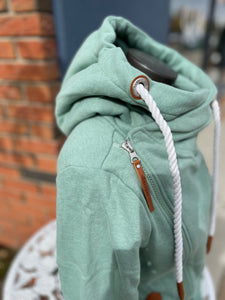 SMALL ONLY  Leaf Green Side Zip Hoodie