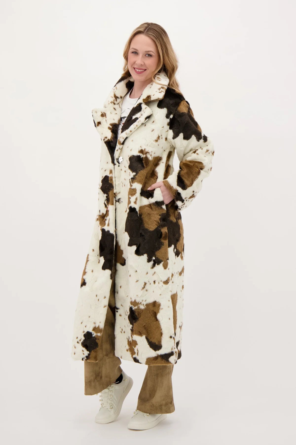 Avery Faux Fur Long Cow Jacket