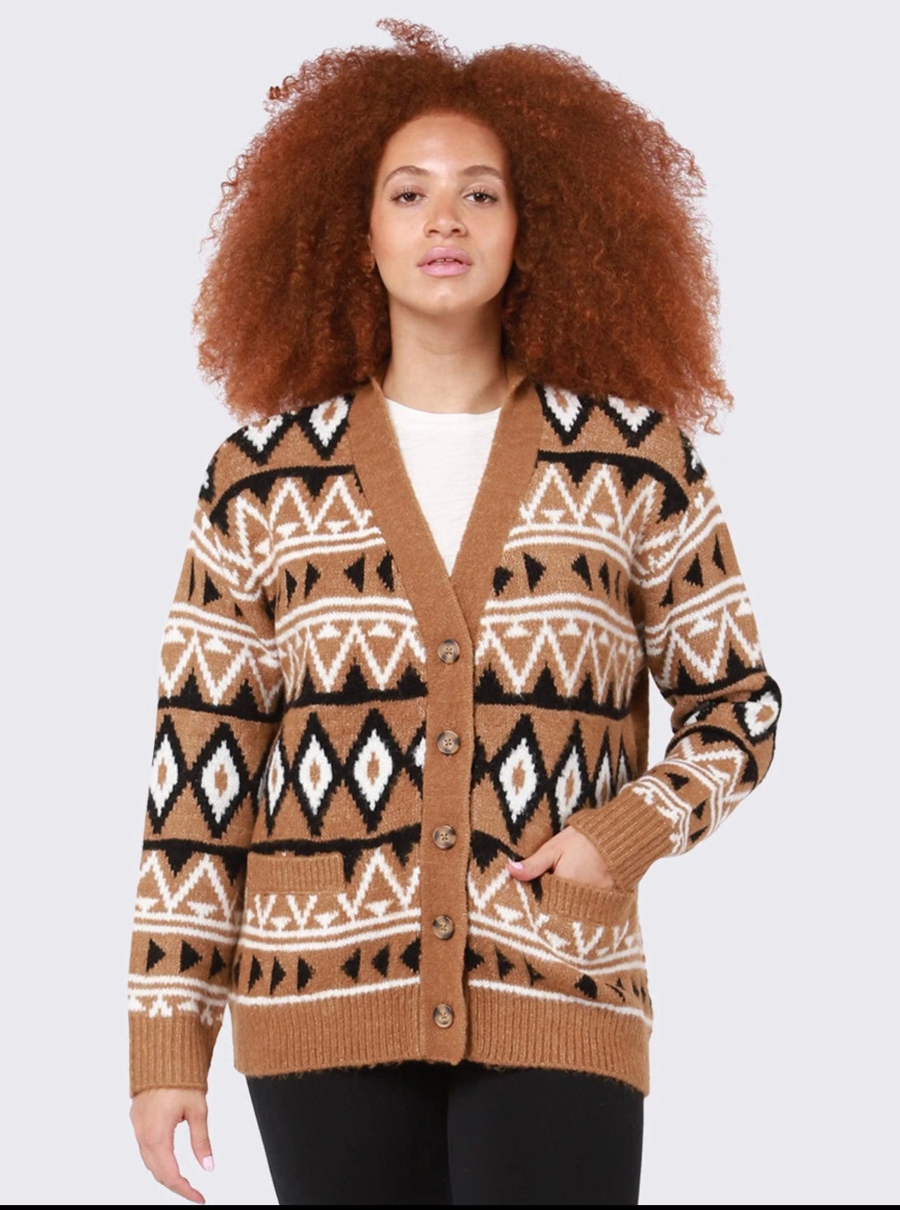 Fairisle Button Front Cardigan