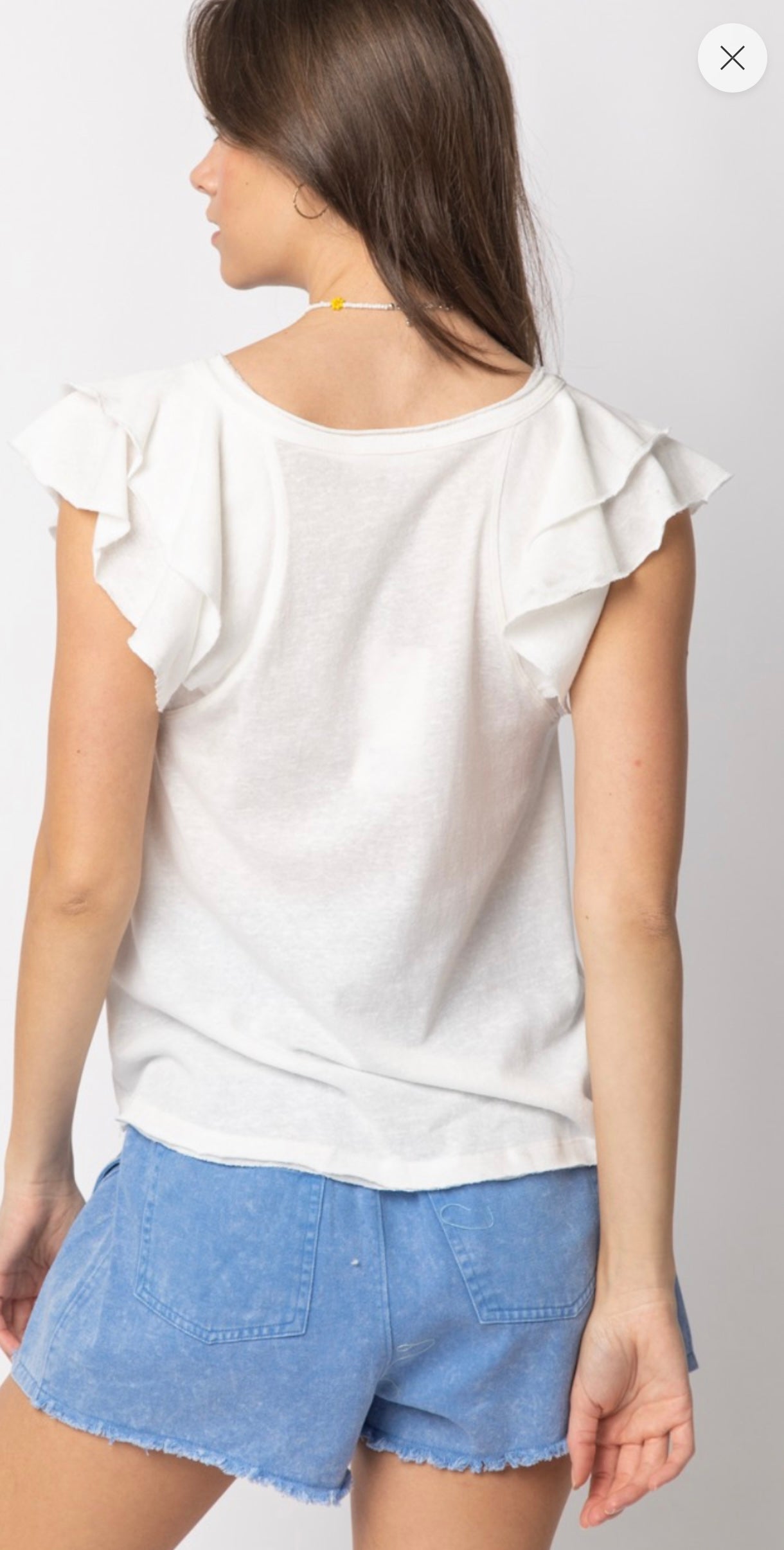 V Neck Ruffle Tank Top