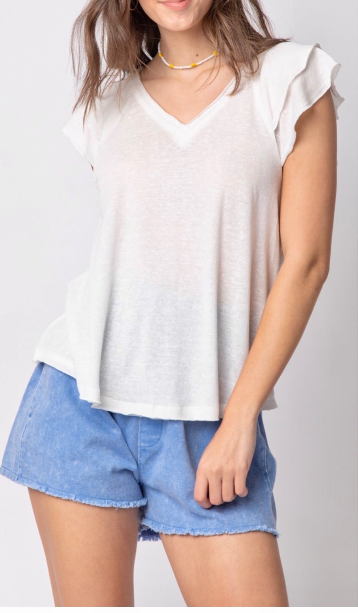 V Neck Ruffle Tank Top
