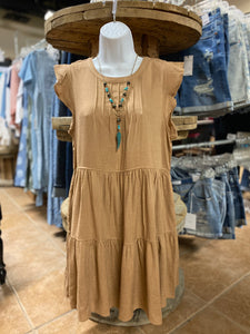 Linen Blend Baby Doll Dress
