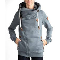 Athena Dark Heather Grey Cross Zip Hoodie
