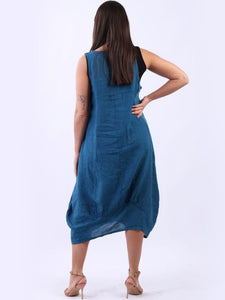 Linen Pocket Sleeveless Dress