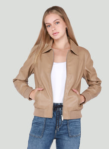 Pu Bomber Jacket