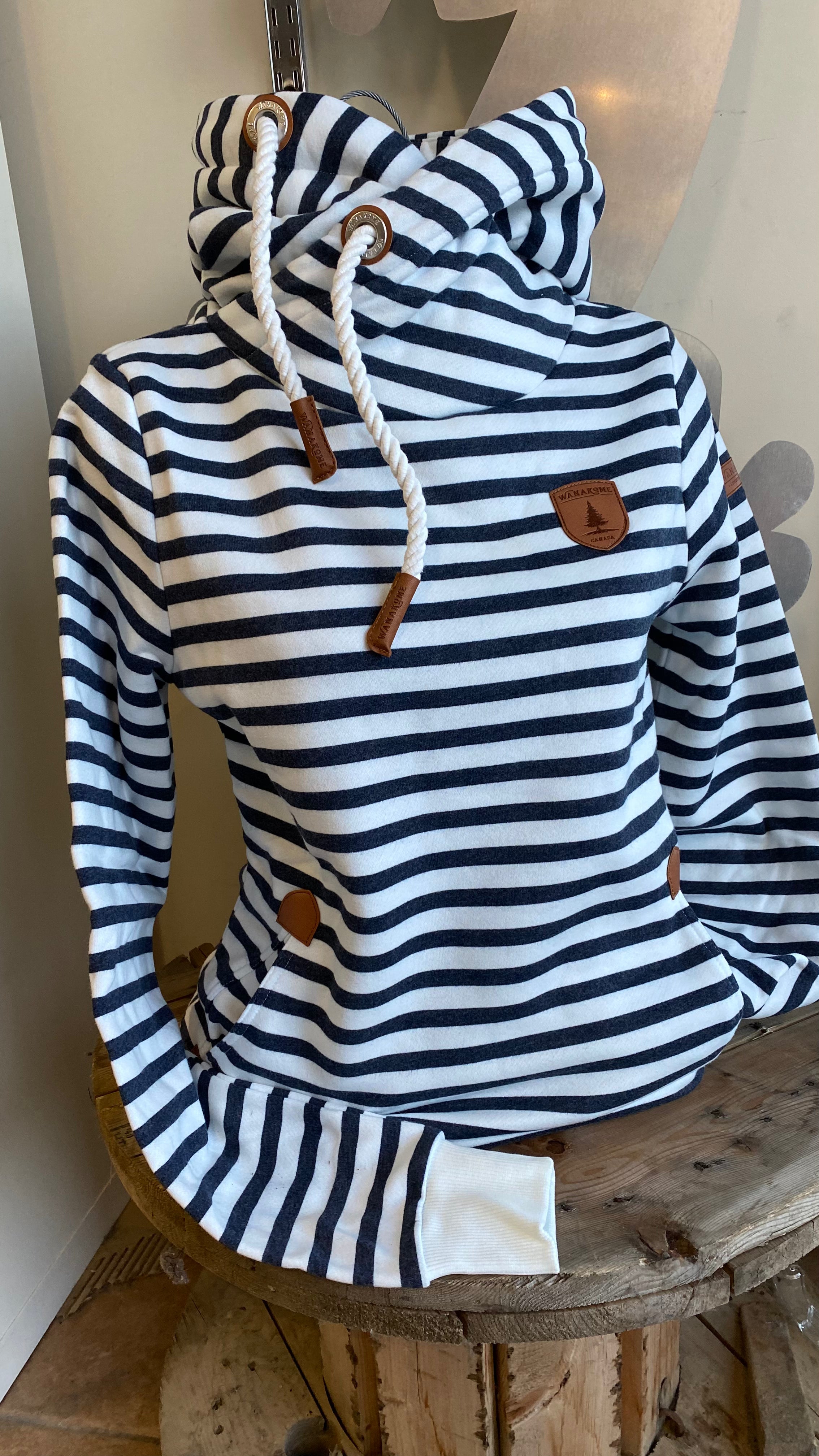 Artemis Striped Pullover Hoodie Spotted Gecko Clothing