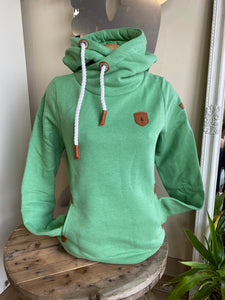 Pullover Dill Green Cowl Neck Hoodie