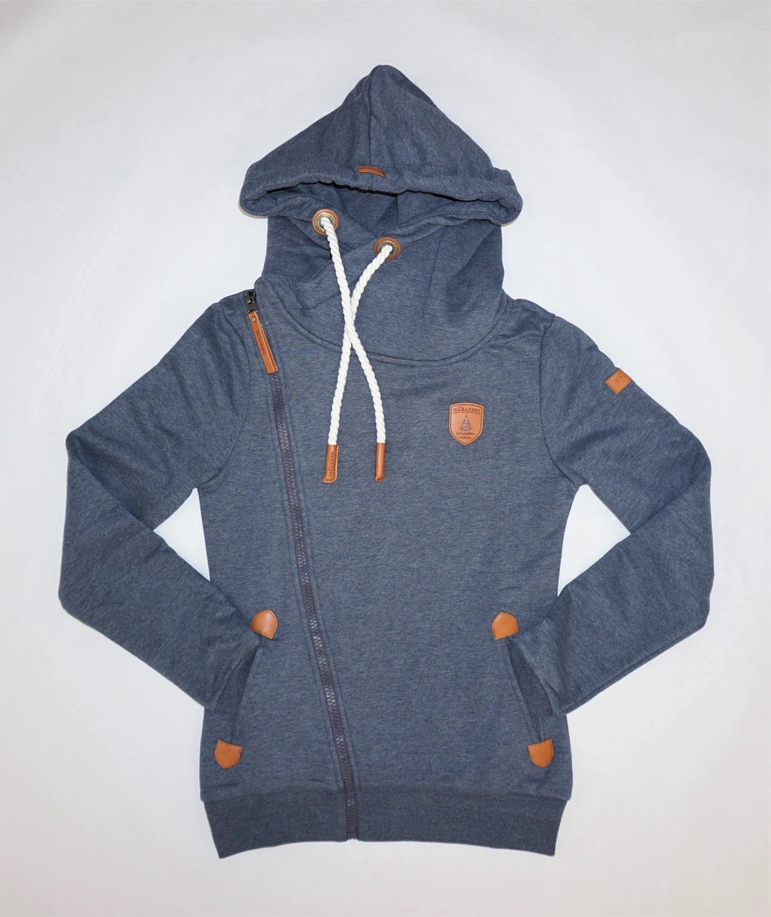 Athena Cross Zip Hoodie Navy