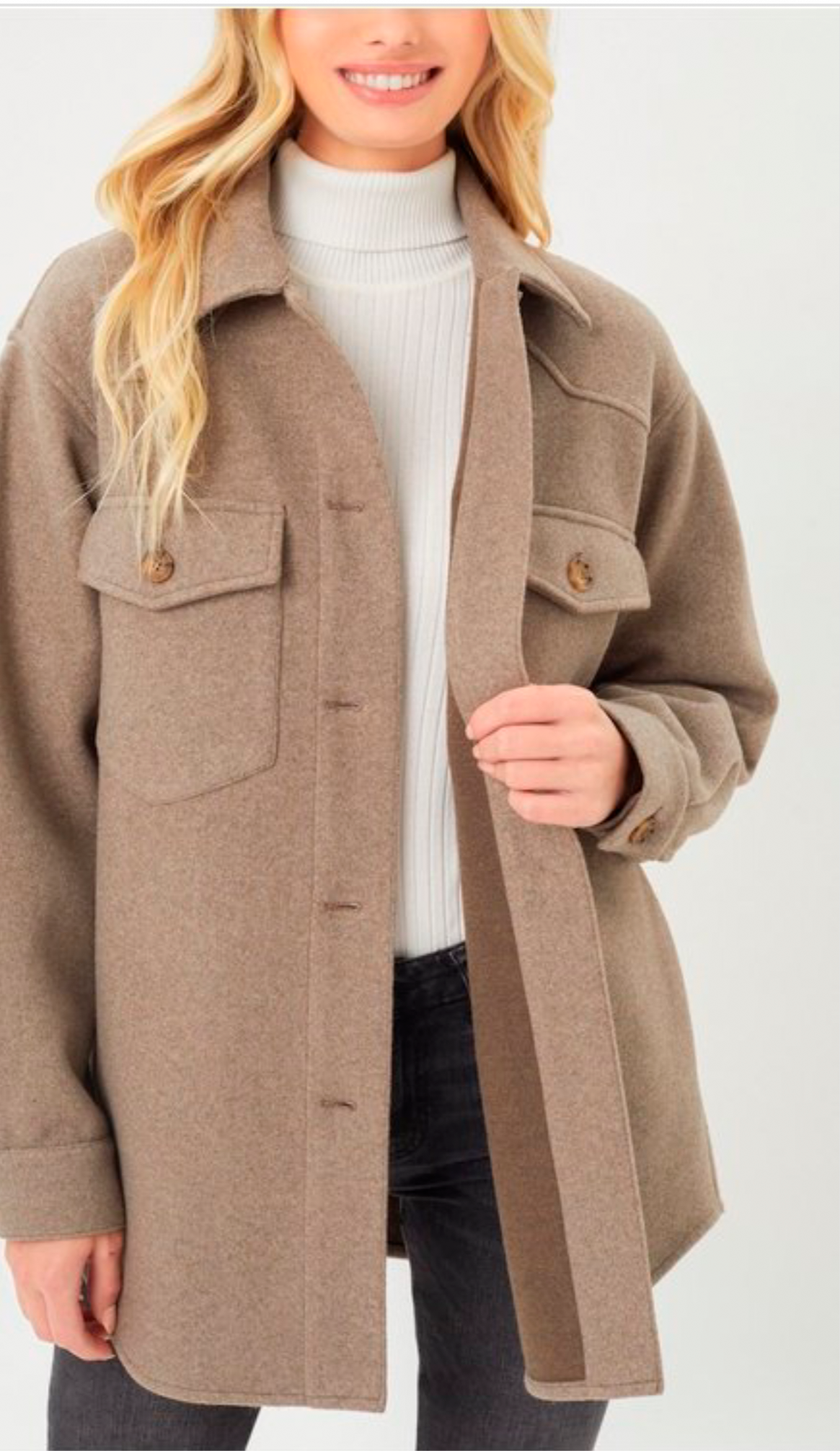 Oatmeal Fleece Oversized Shacket