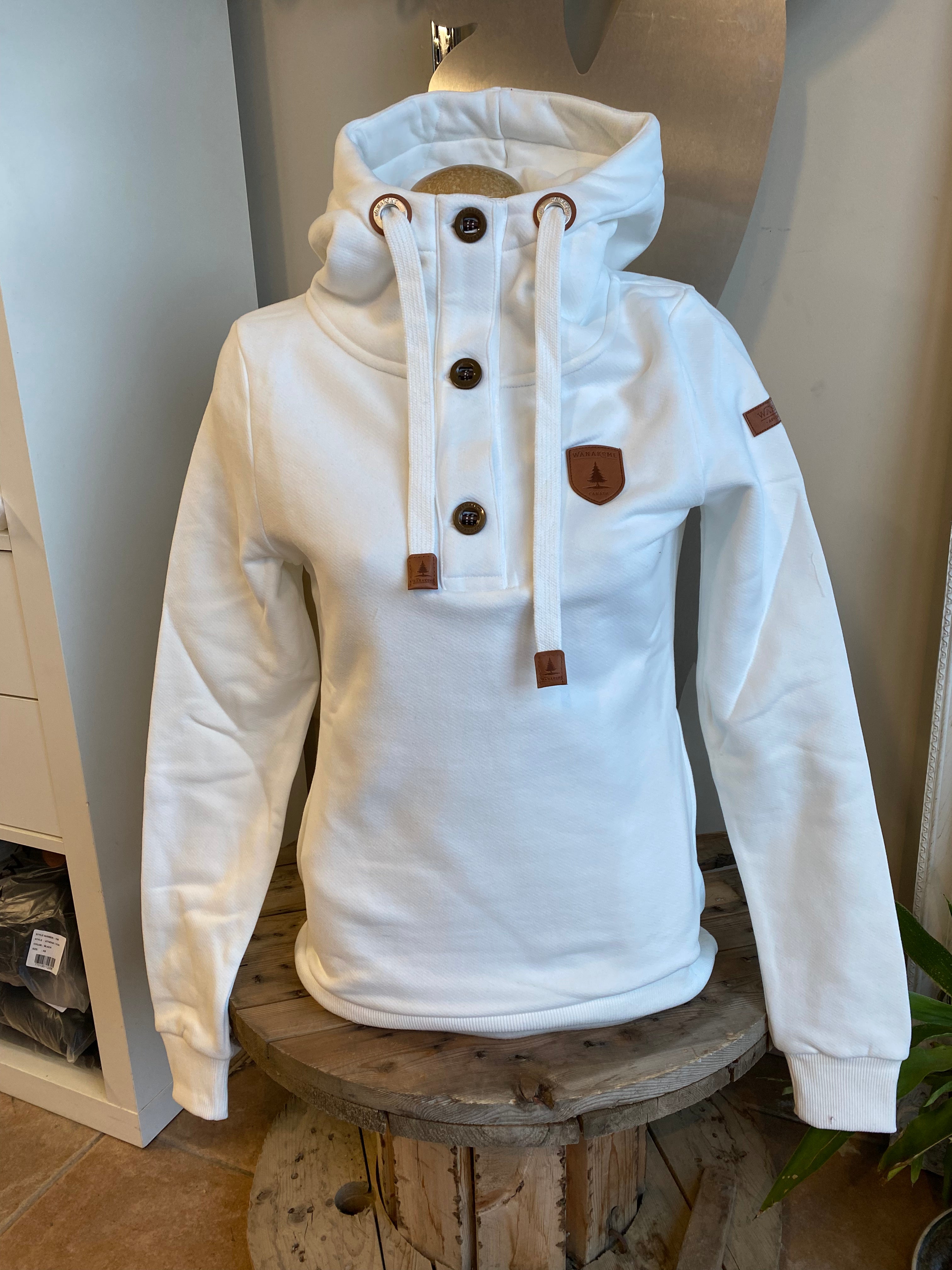 Jas Ivory Button Up Hoodie