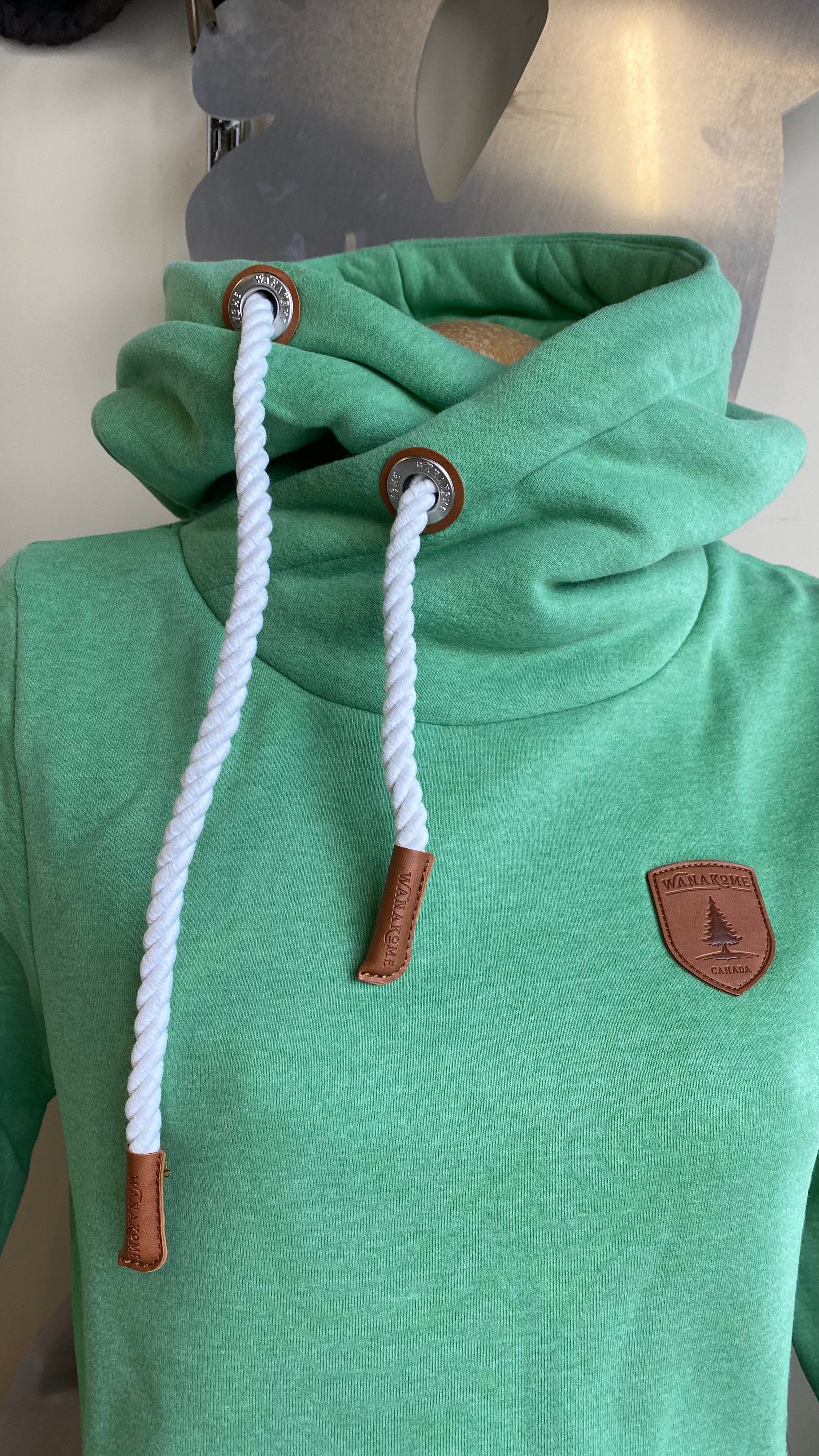 Pullover Dill Green Cowl Neck Hoodie